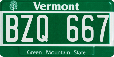 VT license plate BZQ667