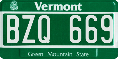 VT license plate BZQ669