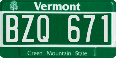 VT license plate BZQ671