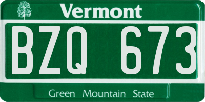 VT license plate BZQ673