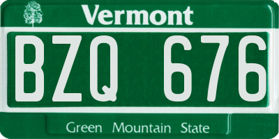 VT license plate BZQ676