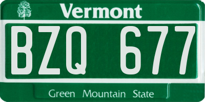 VT license plate BZQ677