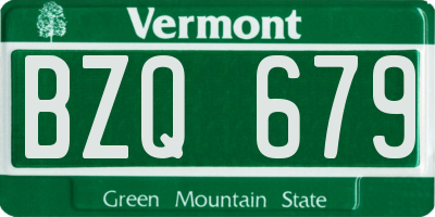 VT license plate BZQ679
