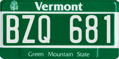 VT license plate BZQ681