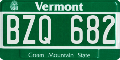 VT license plate BZQ682