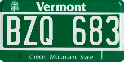VT license plate BZQ683