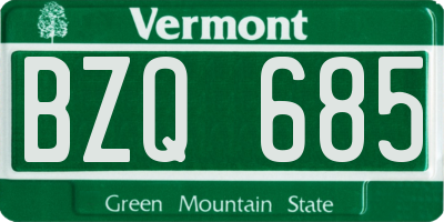 VT license plate BZQ685