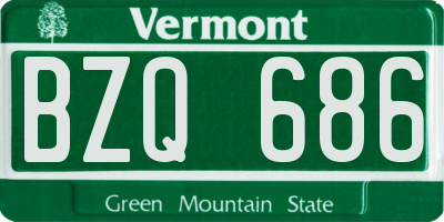 VT license plate BZQ686