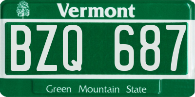 VT license plate BZQ687