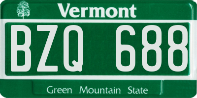 VT license plate BZQ688
