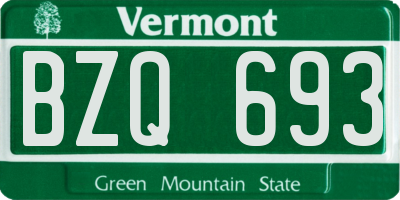 VT license plate BZQ693