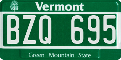 VT license plate BZQ695