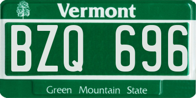 VT license plate BZQ696