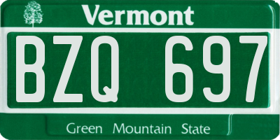 VT license plate BZQ697