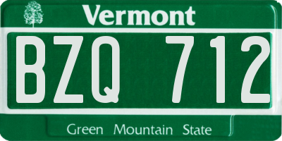 VT license plate BZQ712