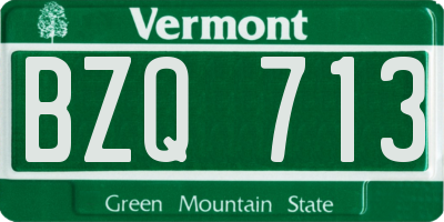VT license plate BZQ713