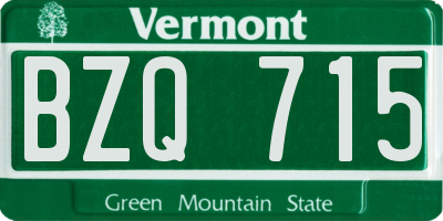 VT license plate BZQ715