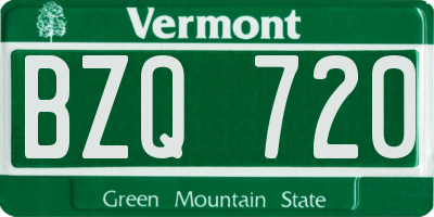 VT license plate BZQ720