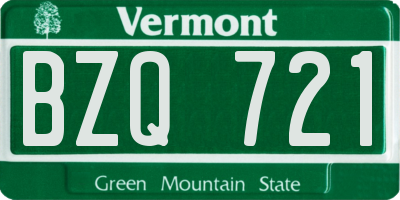 VT license plate BZQ721