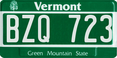 VT license plate BZQ723
