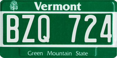 VT license plate BZQ724