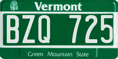 VT license plate BZQ725