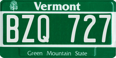 VT license plate BZQ727
