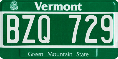 VT license plate BZQ729