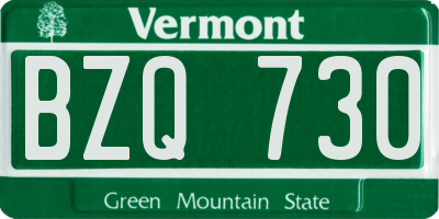 VT license plate BZQ730