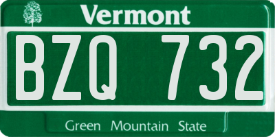 VT license plate BZQ732