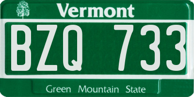 VT license plate BZQ733