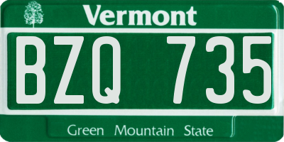 VT license plate BZQ735