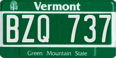 VT license plate BZQ737