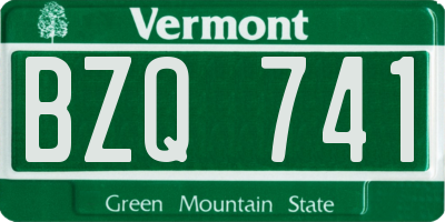 VT license plate BZQ741