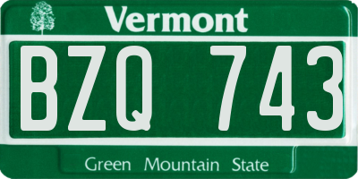VT license plate BZQ743