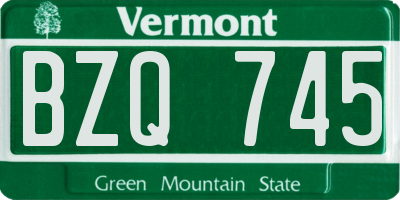 VT license plate BZQ745