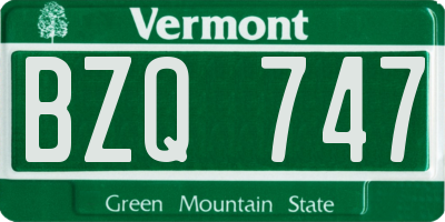 VT license plate BZQ747