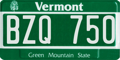 VT license plate BZQ750
