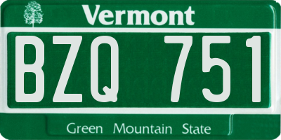 VT license plate BZQ751
