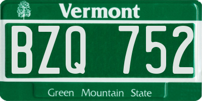 VT license plate BZQ752