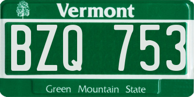 VT license plate BZQ753