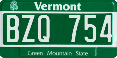 VT license plate BZQ754