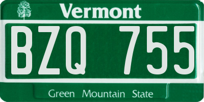 VT license plate BZQ755