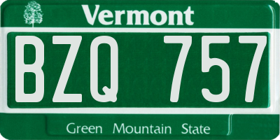 VT license plate BZQ757