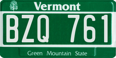 VT license plate BZQ761