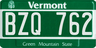 VT license plate BZQ762