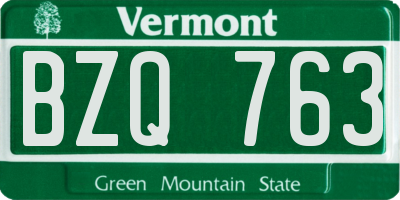 VT license plate BZQ763
