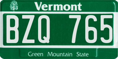 VT license plate BZQ765