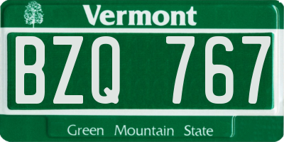 VT license plate BZQ767