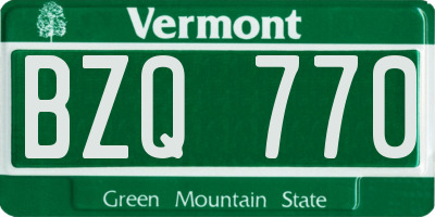 VT license plate BZQ770